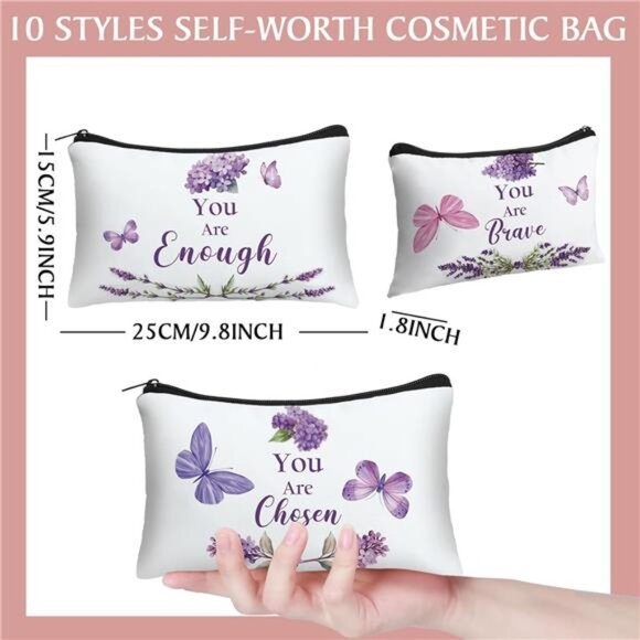 10 Pcs Women's Inspirational Appreciation Gift Bag Bulk Purple Butterfly - Picture 3 of 7